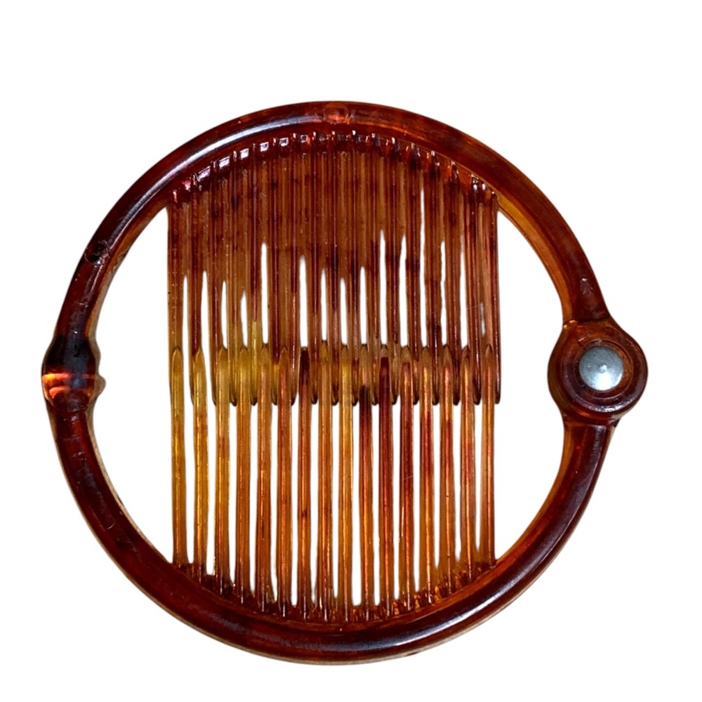 Vintage 1970’s Brown faux tortoiseshell Ponytail Holder Hair Accessory